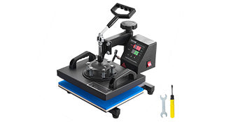 SucceBuy 12x10 In Dual Digital Heat Press Machine 650W Swing Away 360 Degree Rotation Transfer Sublimation Printing for T-Shirt