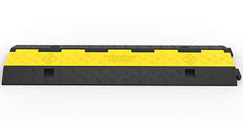SucceBuy Cable Protector Ramp Wire Cable Cover Cord Guard 2 Channels Rubber + PVC 11000LBS Speed Bump Parking Driveway Traffic